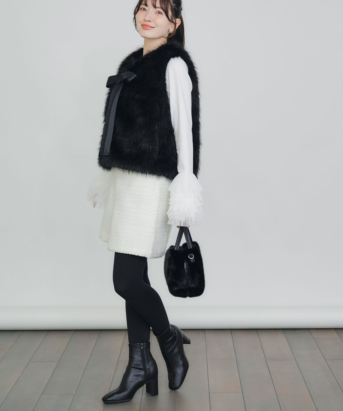 model：H155　着用サイズ：M　ブラック