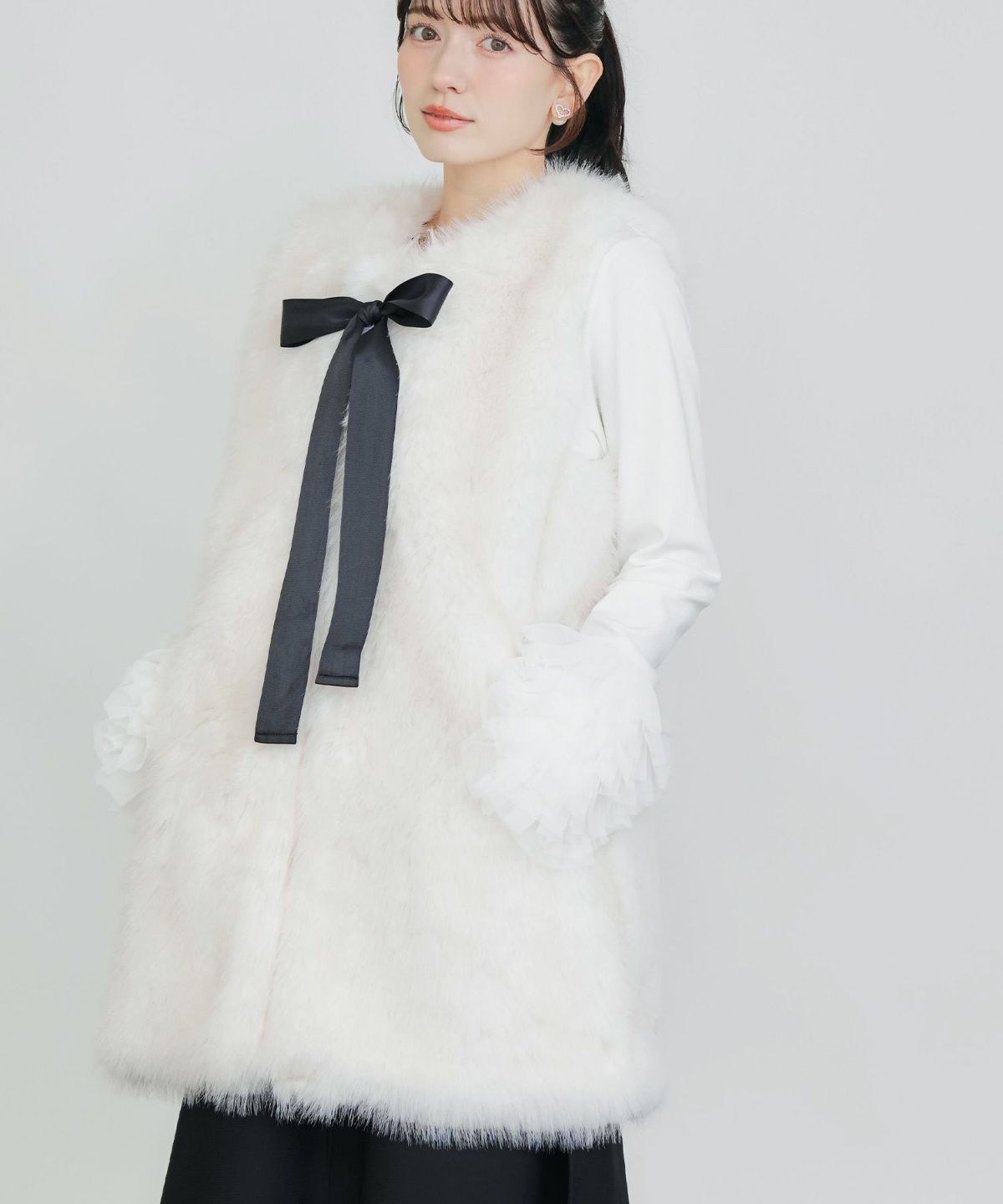 model：H155　着用サイズ：M　オフホワイト