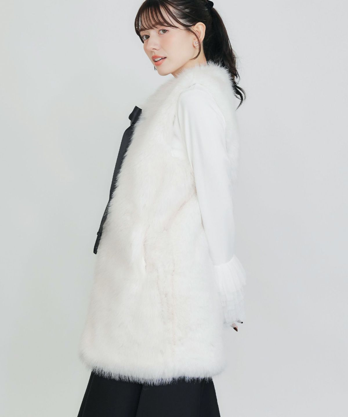 model：H155　着用サイズ：M　オフホワイト