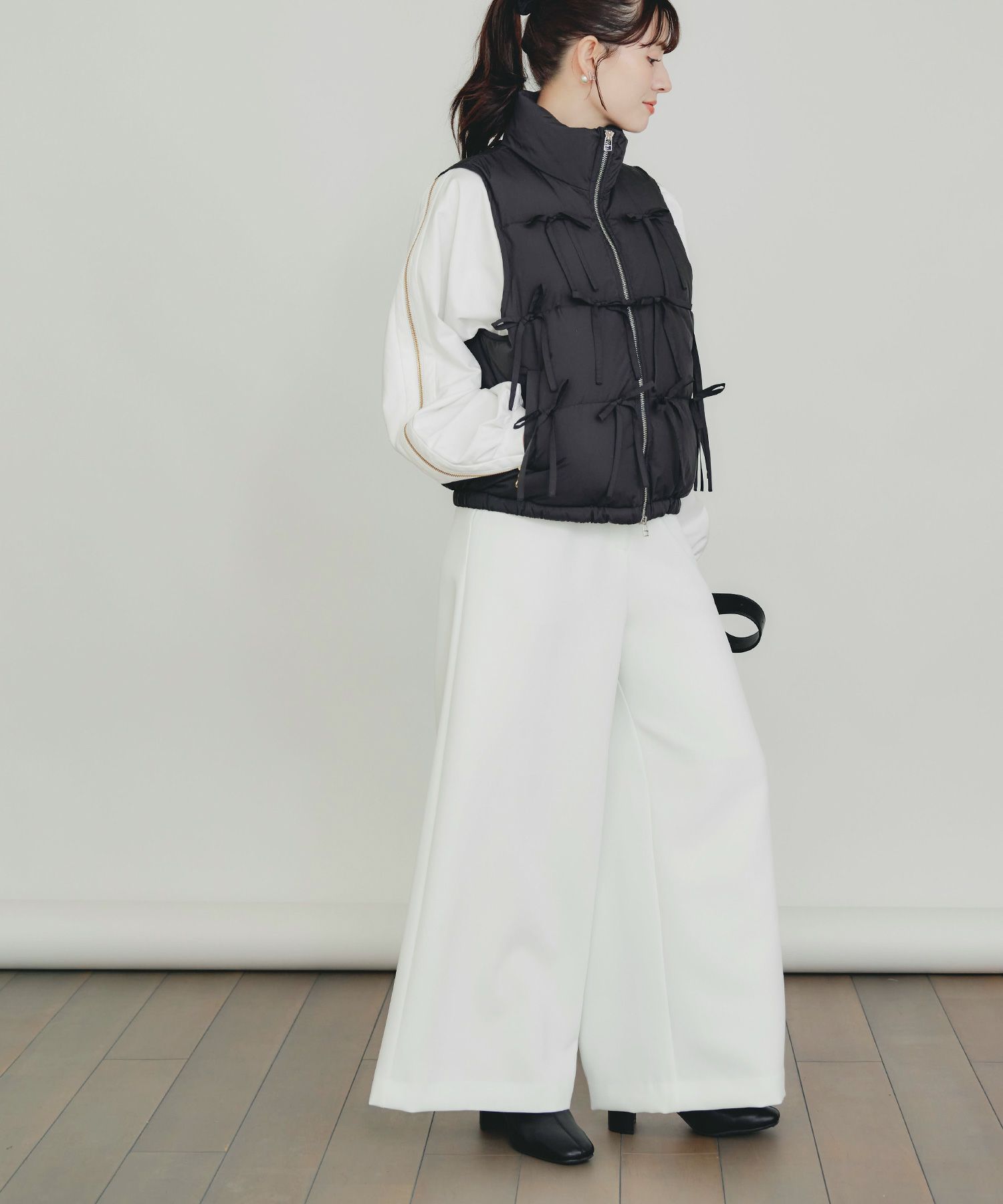 model：H155　着用サイズ：M　オフホワイト
