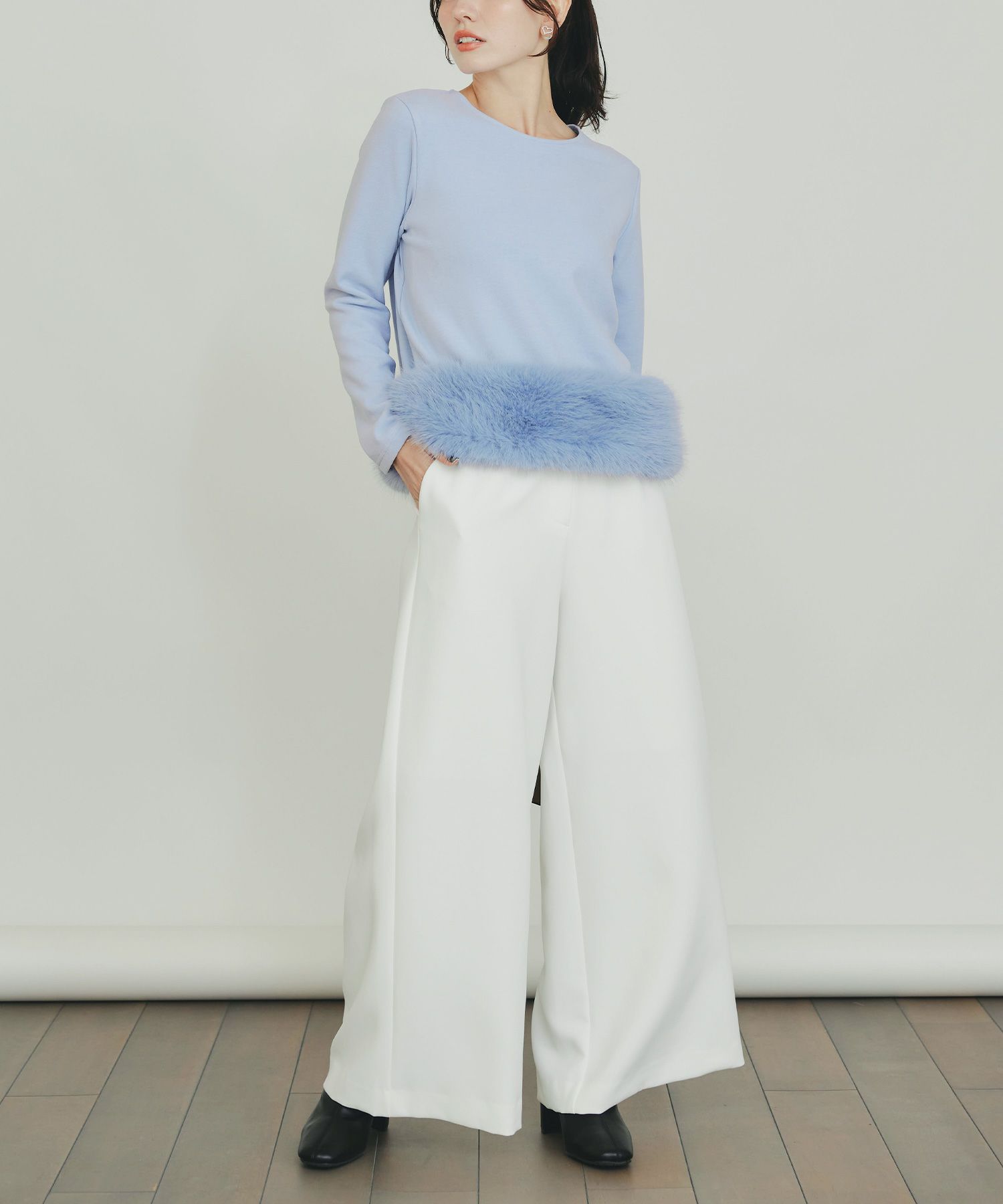 model：H155　着用サイズ：M　オフホワイト