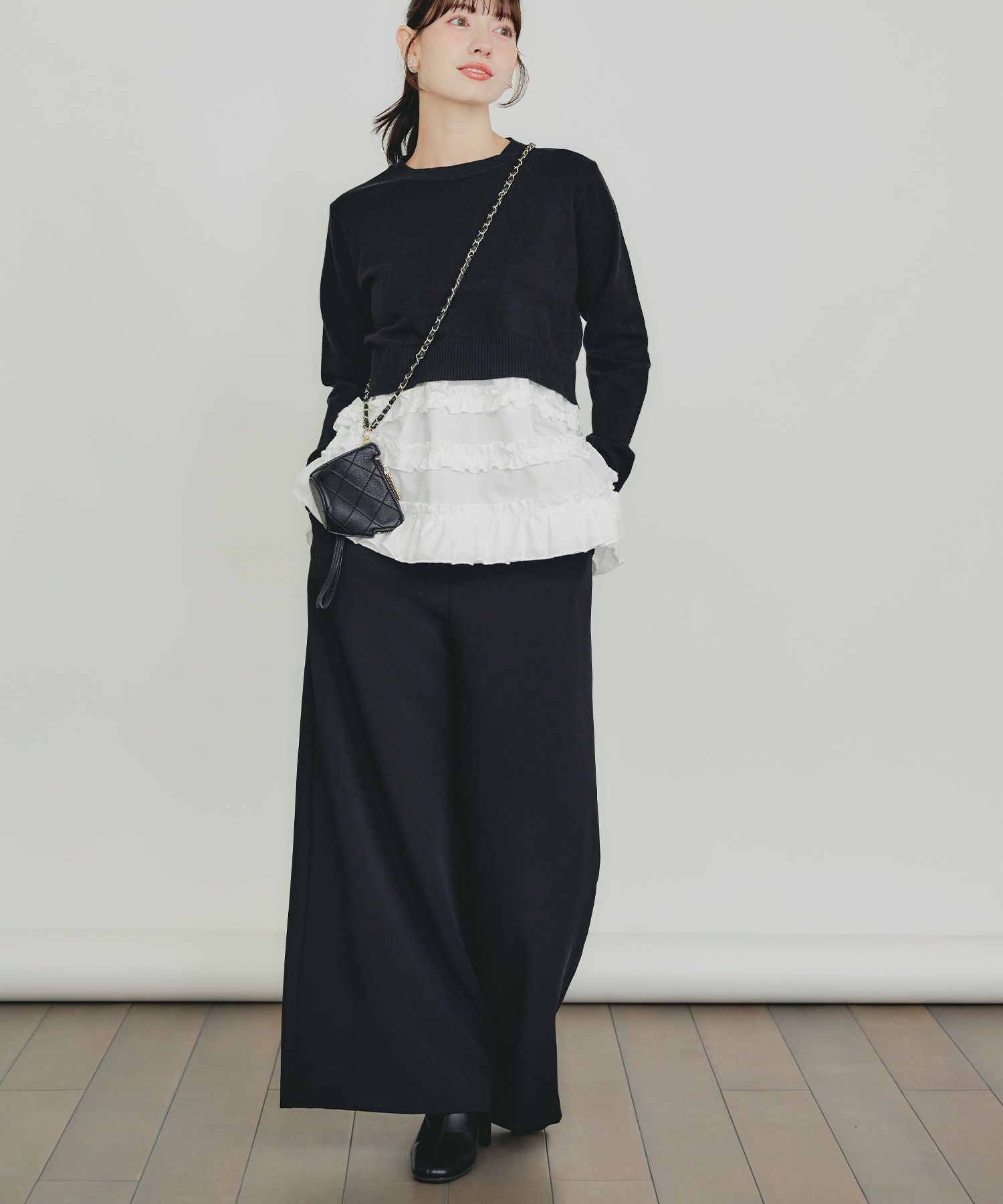 model：H155　着用サイズ：M　ブラック