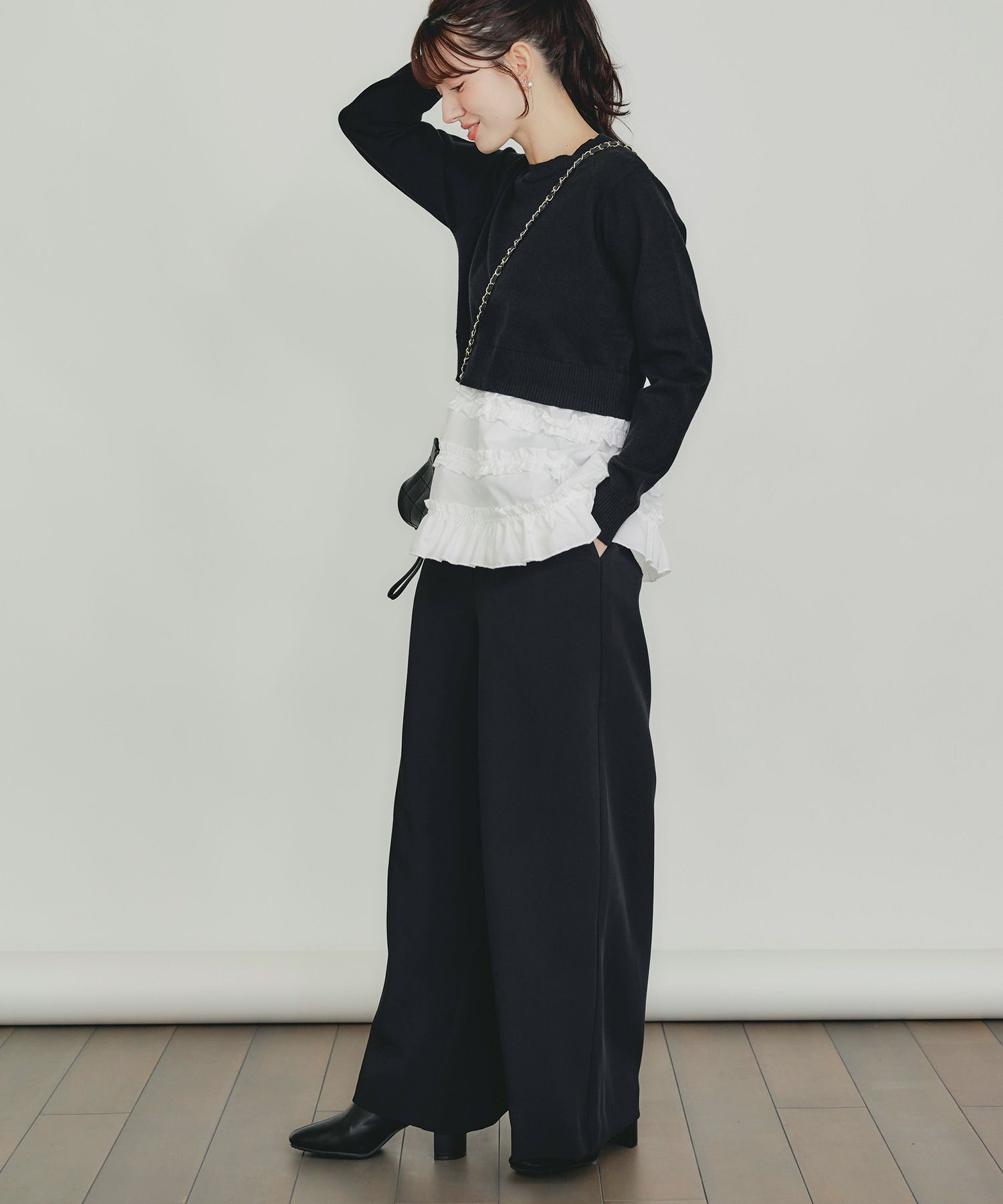 model：H155　着用サイズ：M　ブラック