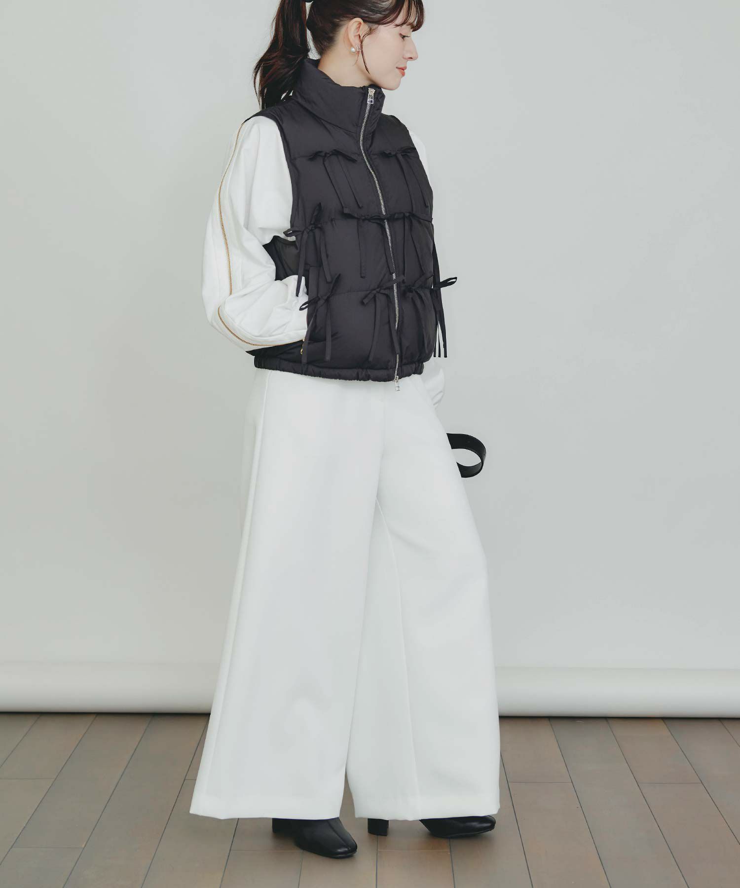 model：H155　着用サイズ：M　ブラック