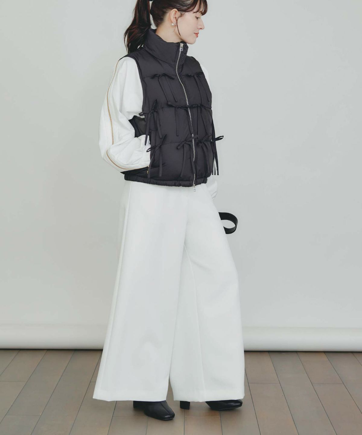 model：H155　着用サイズ：M　ブラック