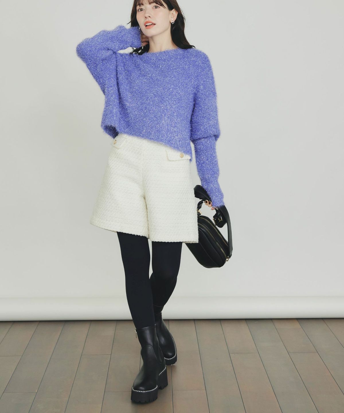 model：H155　着用サイズ：M　パープル