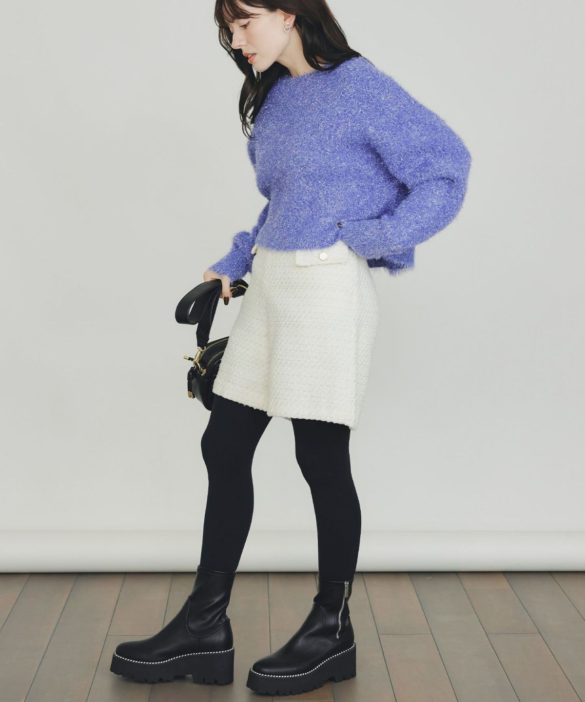 model：H155　着用サイズ：M　パープル