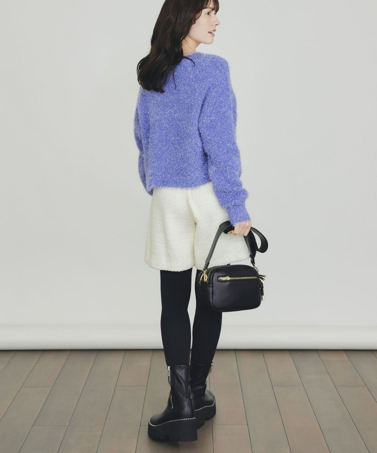 model：H155　着用サイズ：M　パープル