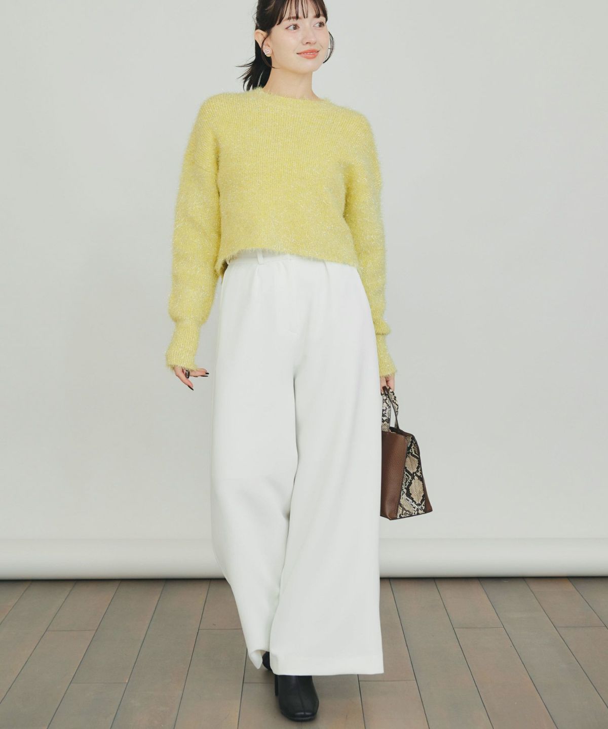 model：H155　着用サイズ：M　イエロー