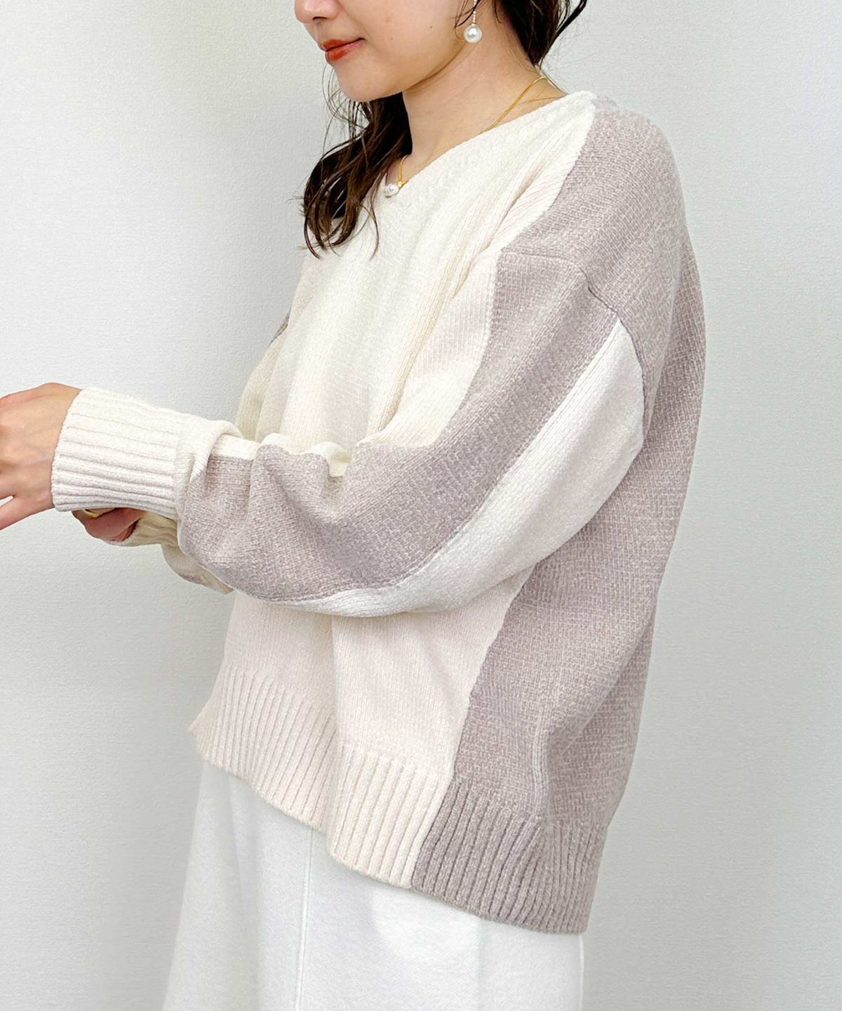 model：H164　着用サイズ：M　アイボリー