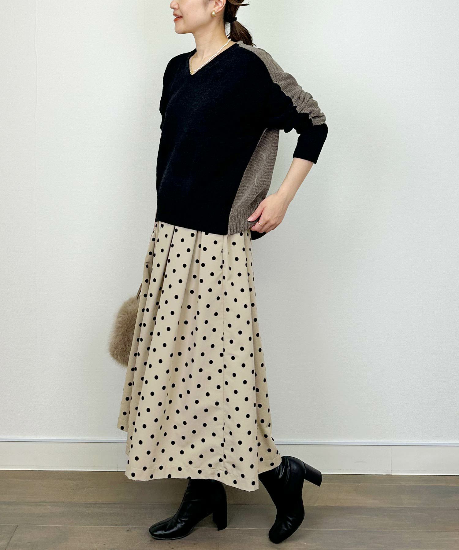 model：H164　着用サイズ：M　ブラック