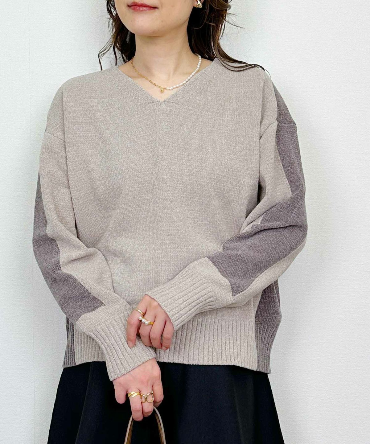 model：H164　着用サイズ：M　ベージュ