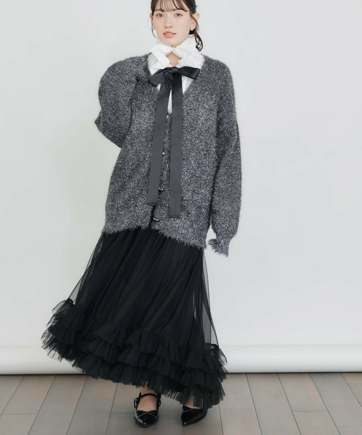 model：H155　着用サイズ：M　ブラック