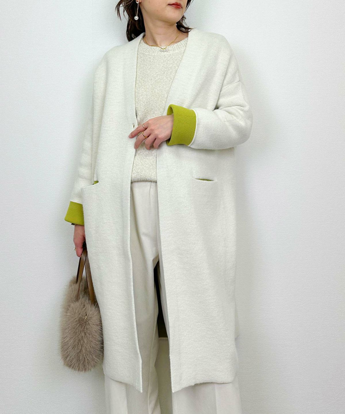 model：H164　着用サイズ：M　アイボリー