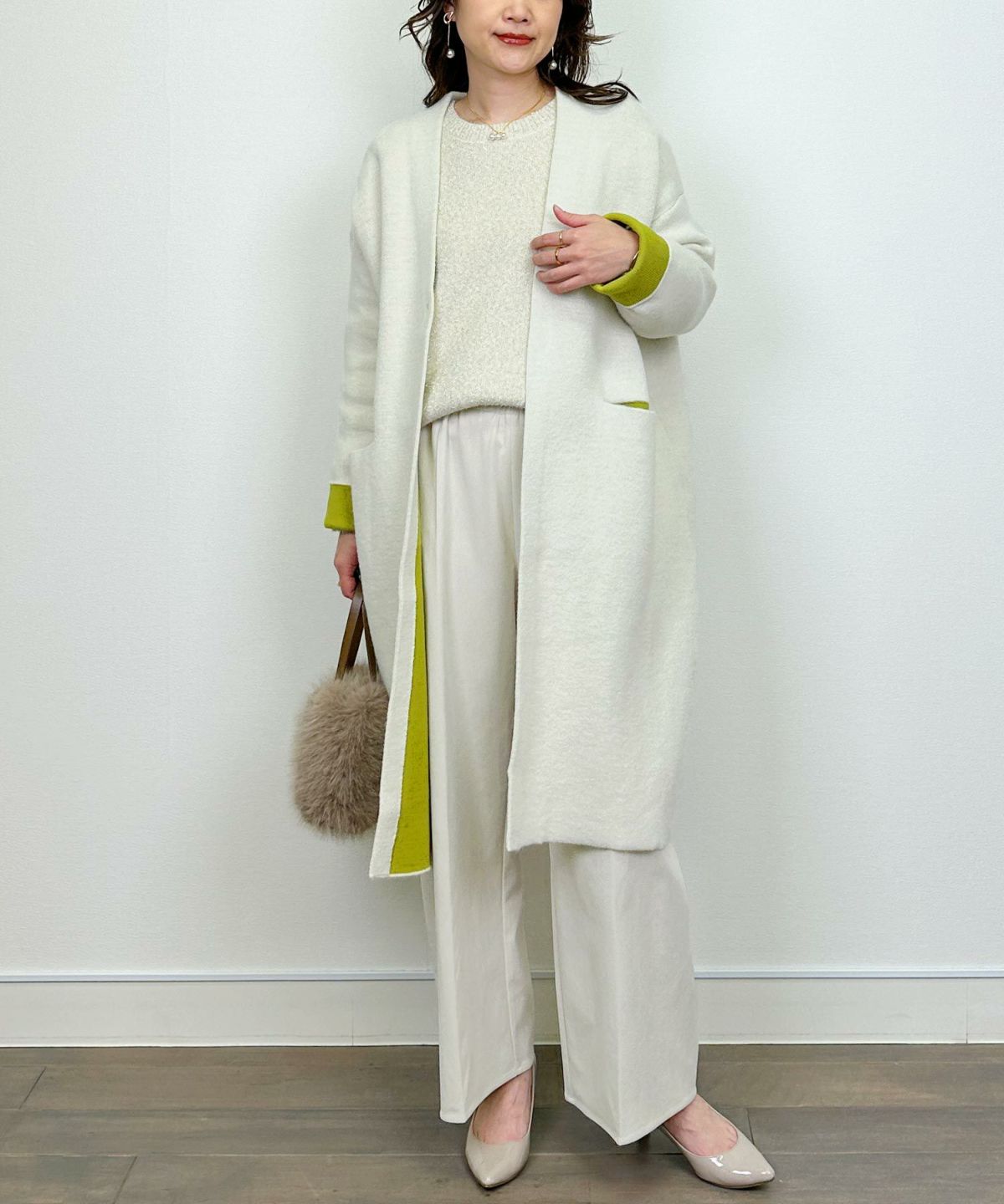 model：H164　着用サイズ：M　アイボリー