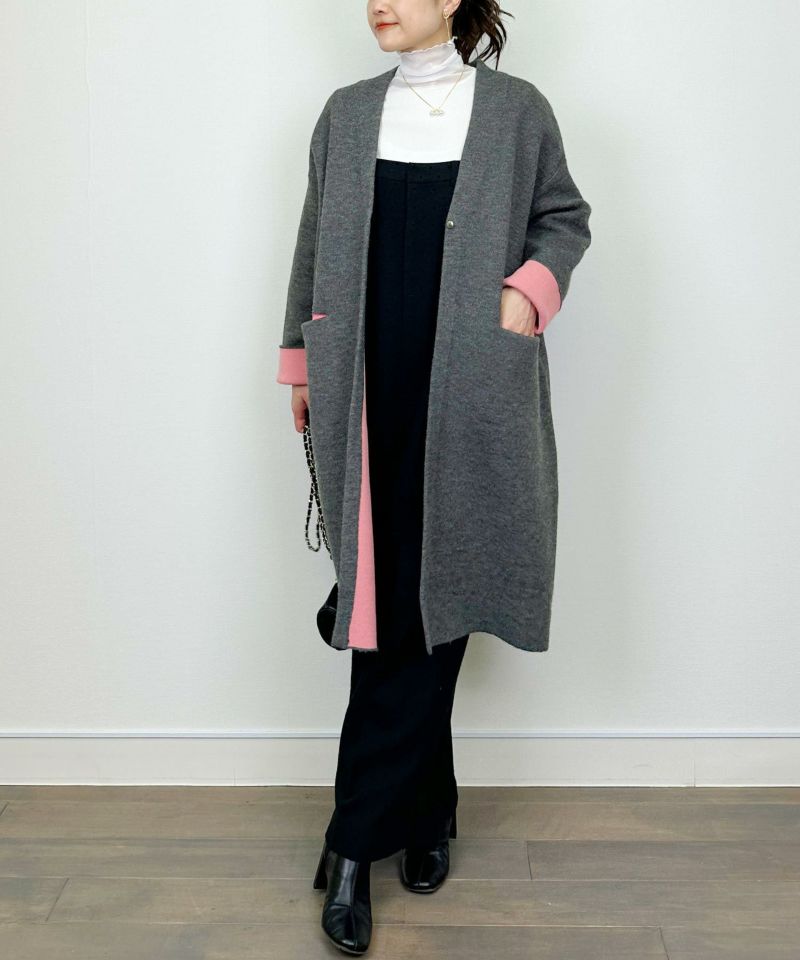 model：H164　着用サイズ：M　チャコールグレー