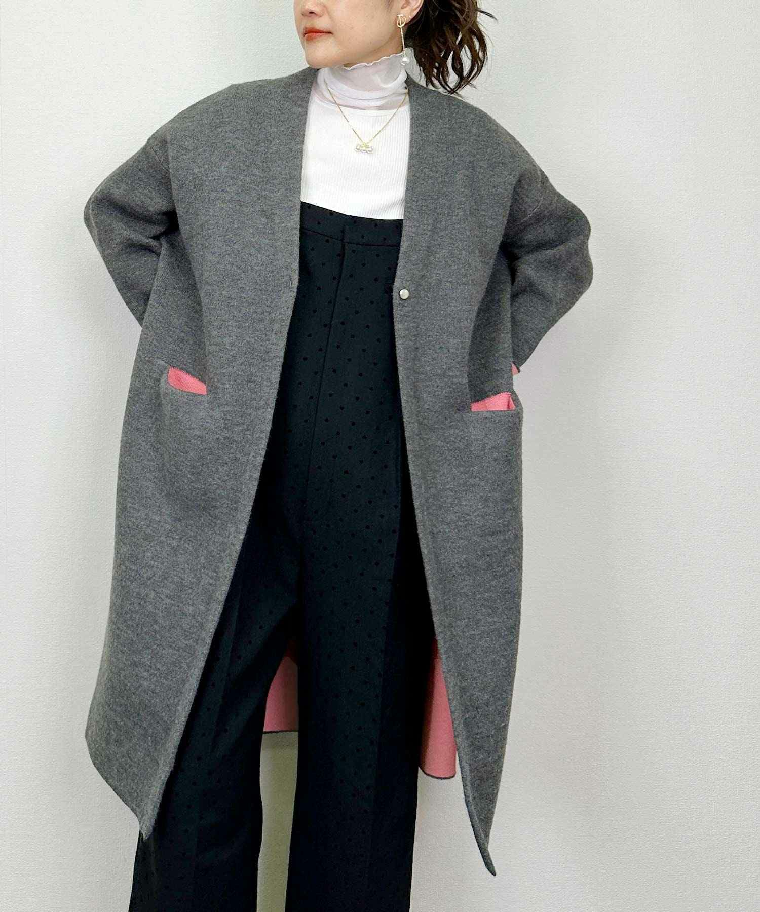 model：H164　着用サイズ：M　チャコールグレー