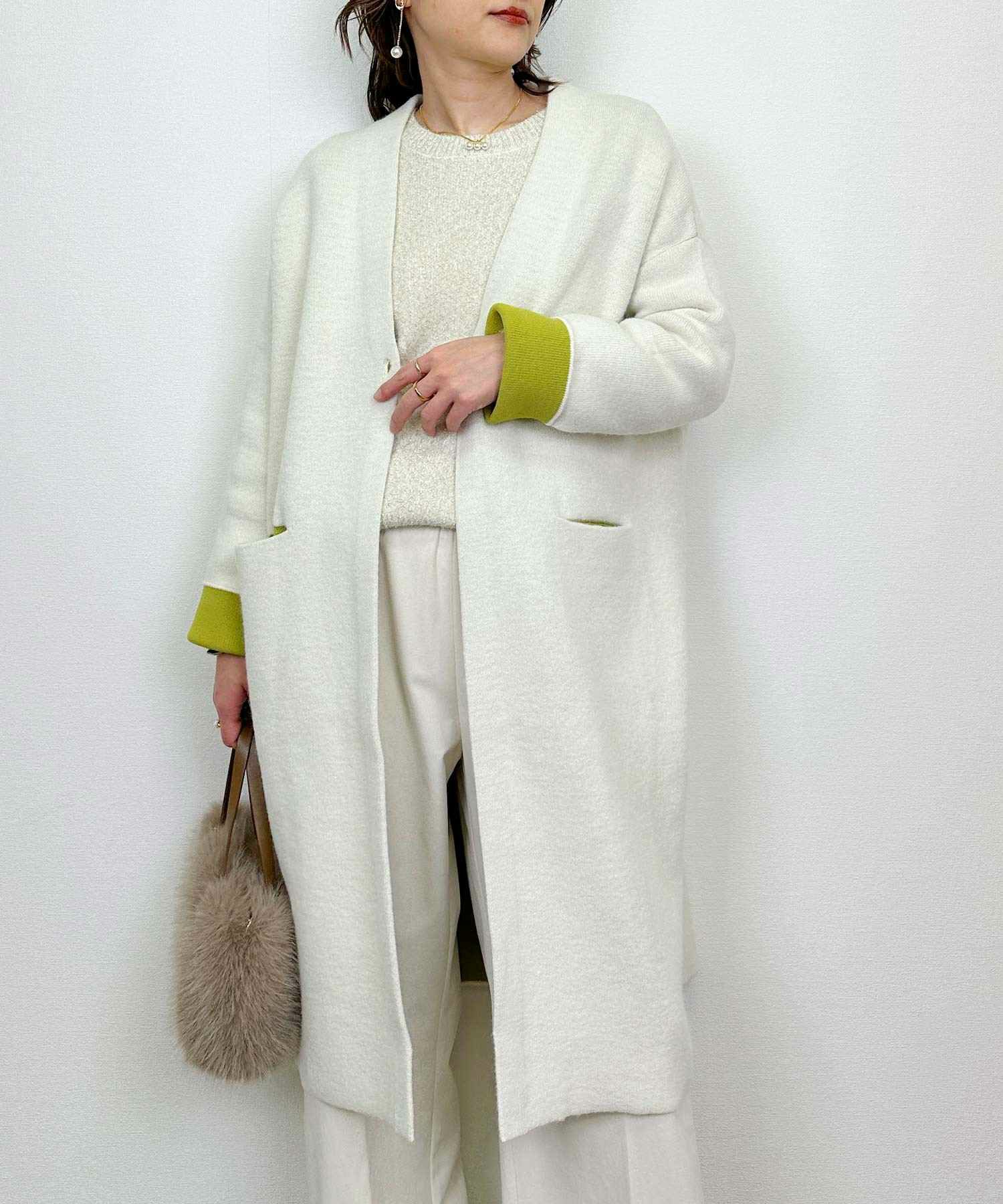 model：H164　着用サイズ：M　ベージュ