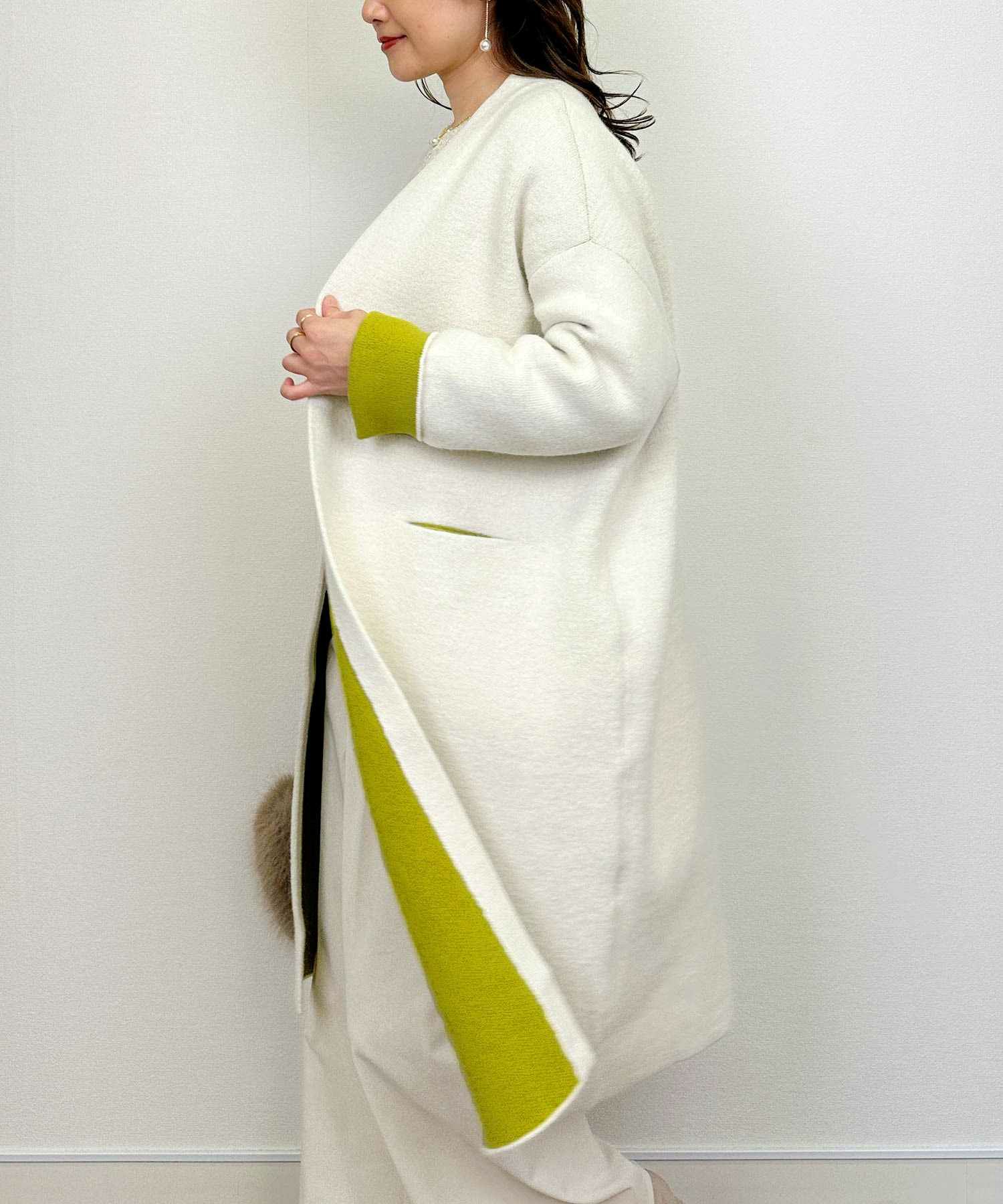 model：H164　着用サイズ：M　ベージュ