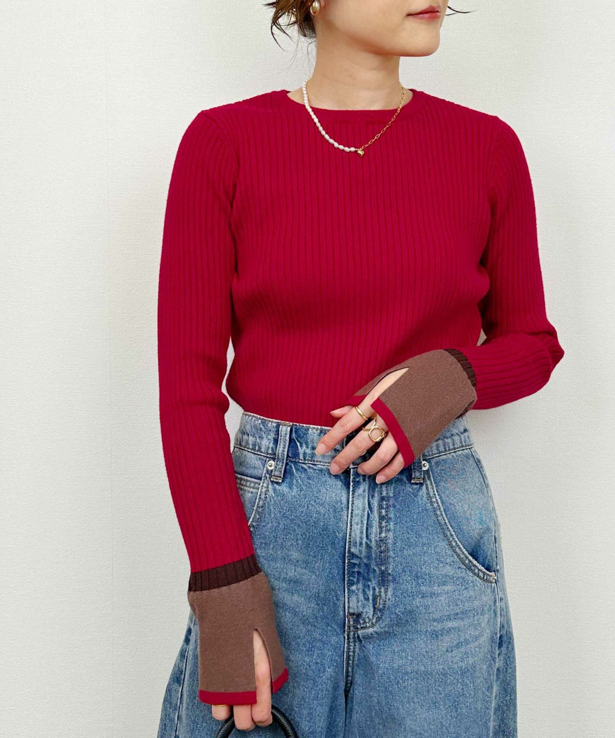 model：H164　着用サイズ：M　レッド