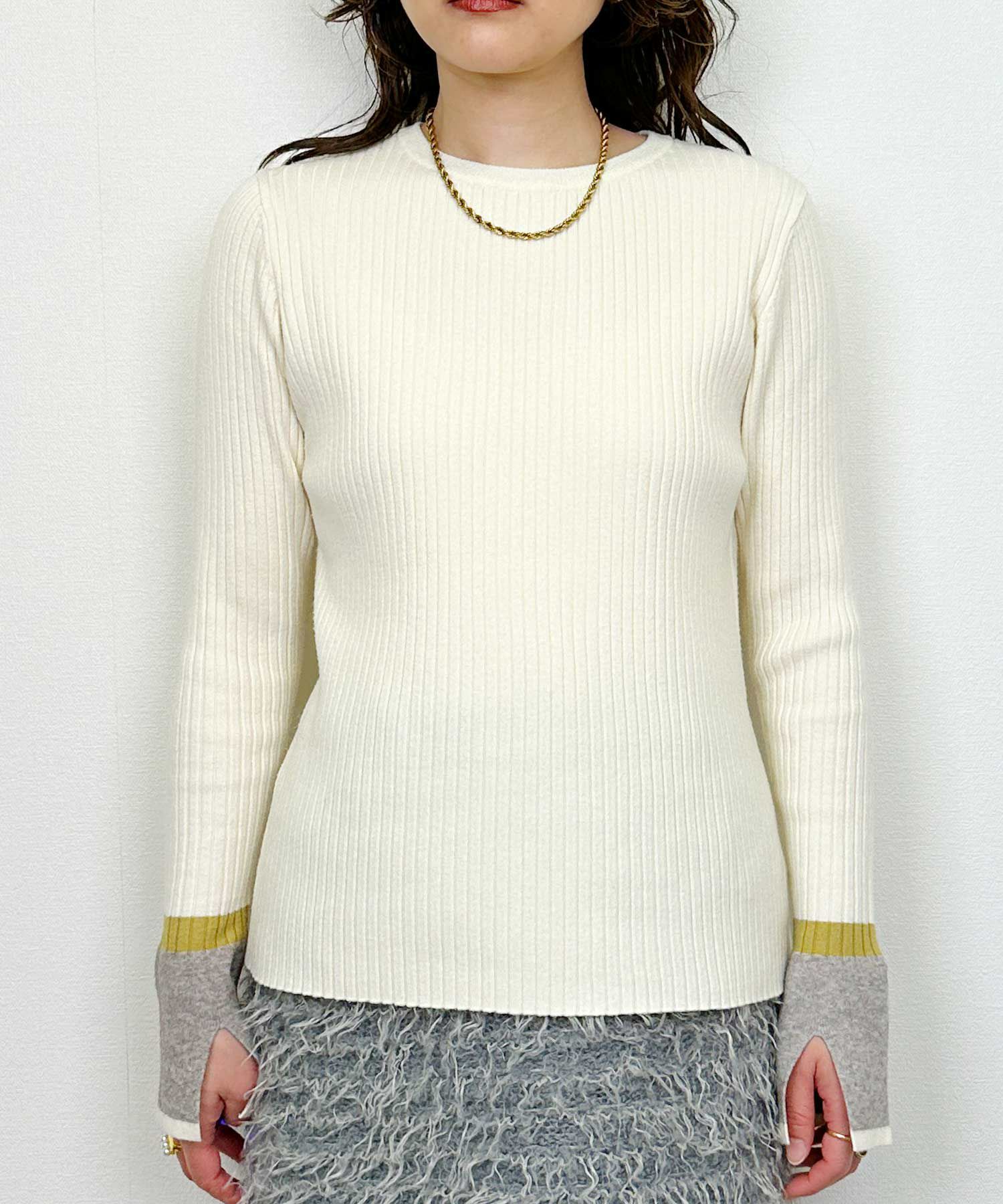 model：H164　着用サイズ：M　アイボリー