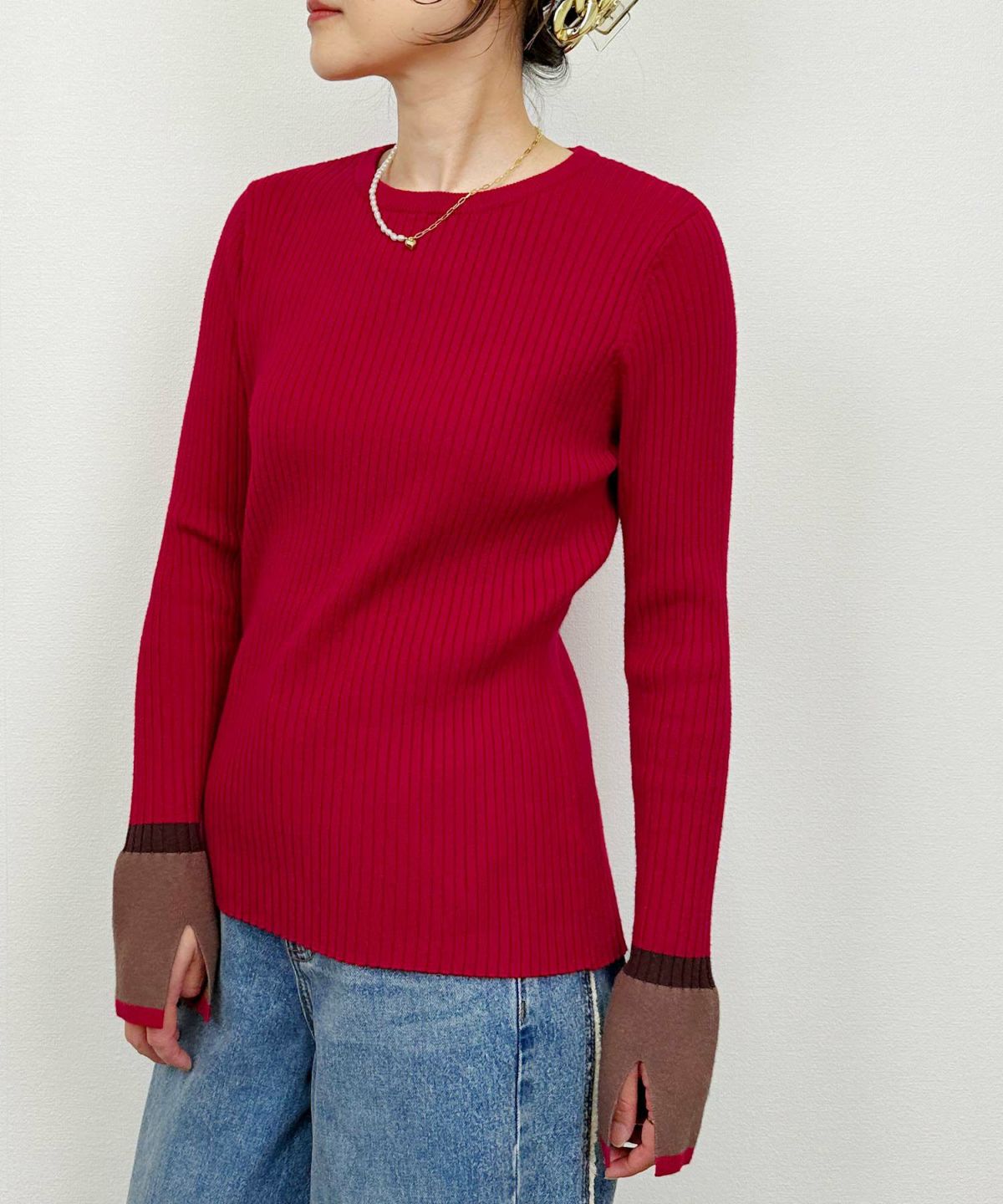 model：H164　着用サイズ：M　レッド