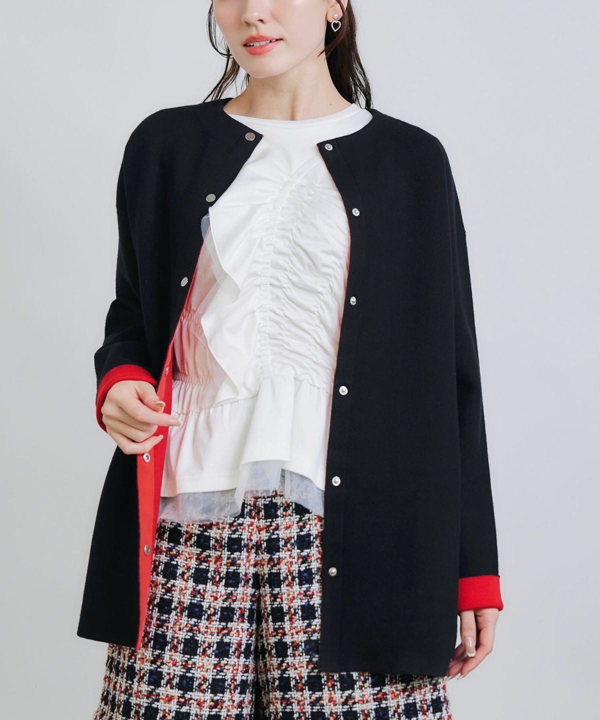 model：H155　着用サイズ：M　ブラック