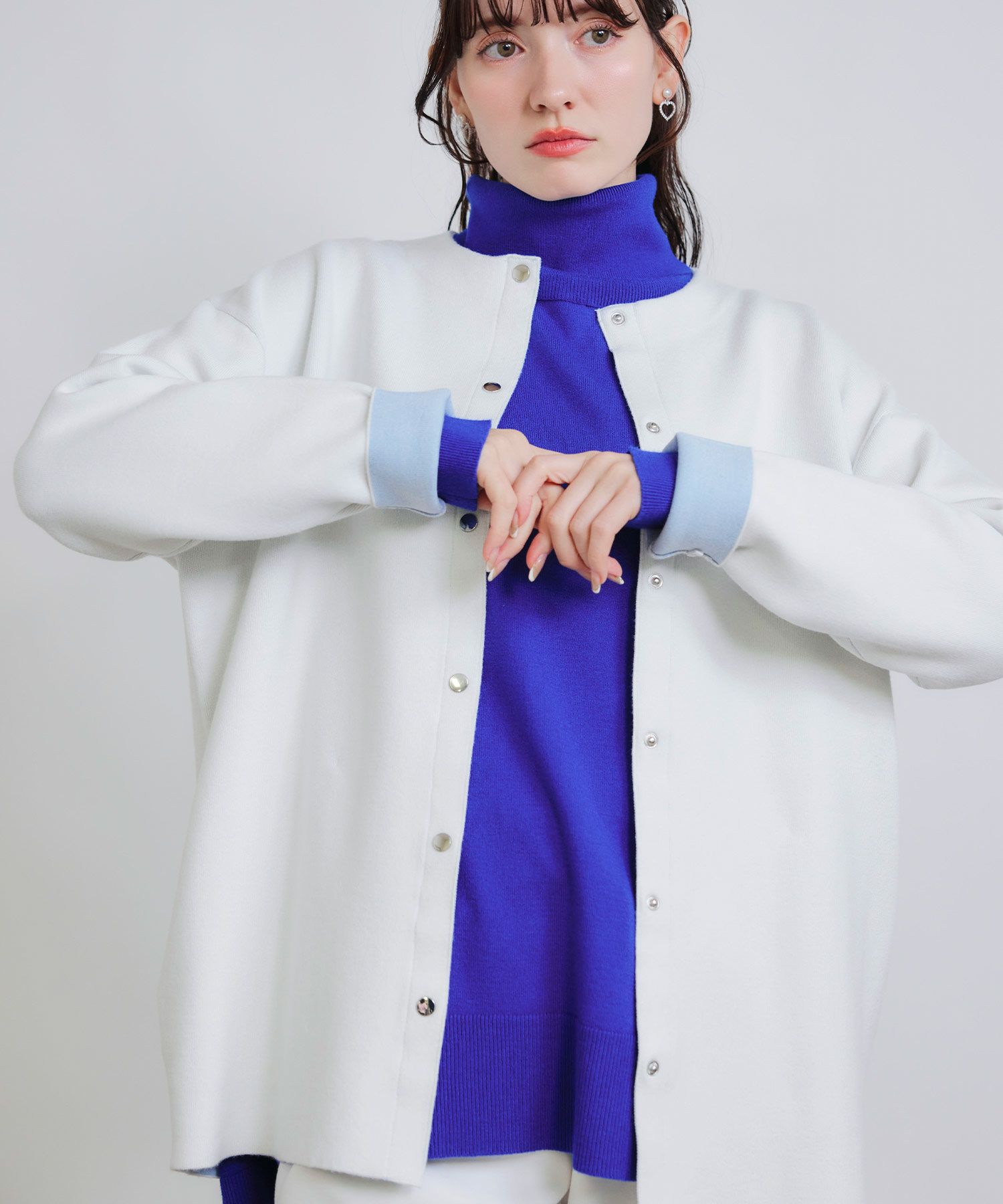model：H155　着用サイズ：M　オフホワイト