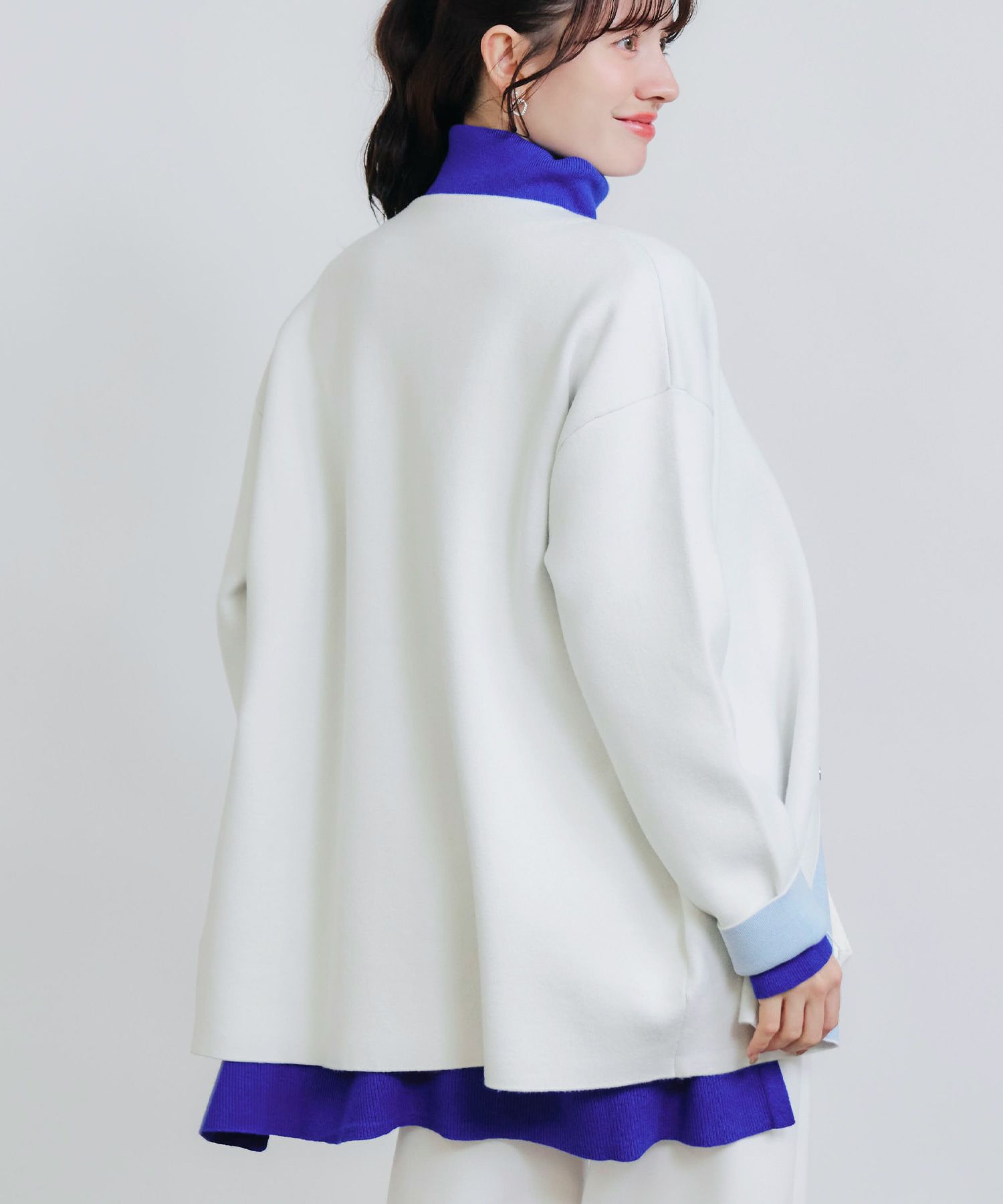 model：H155　着用サイズ：M　オフホワイト