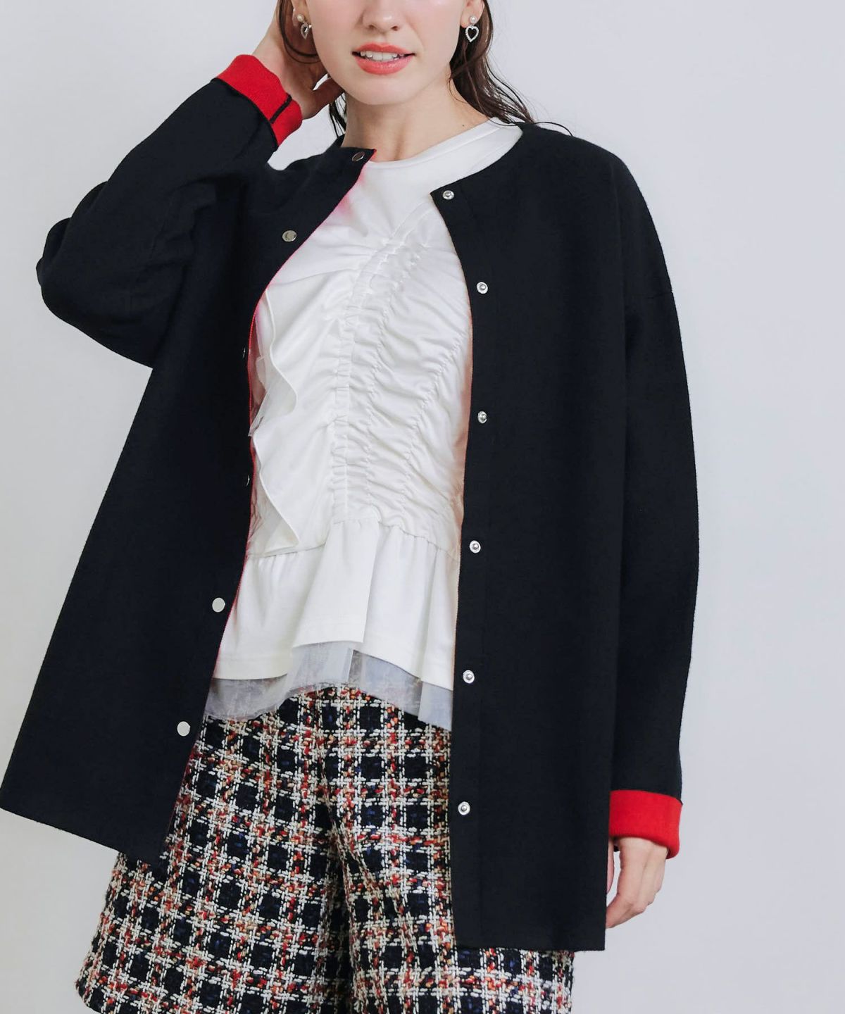 model：H155　着用サイズ：M　ブラック