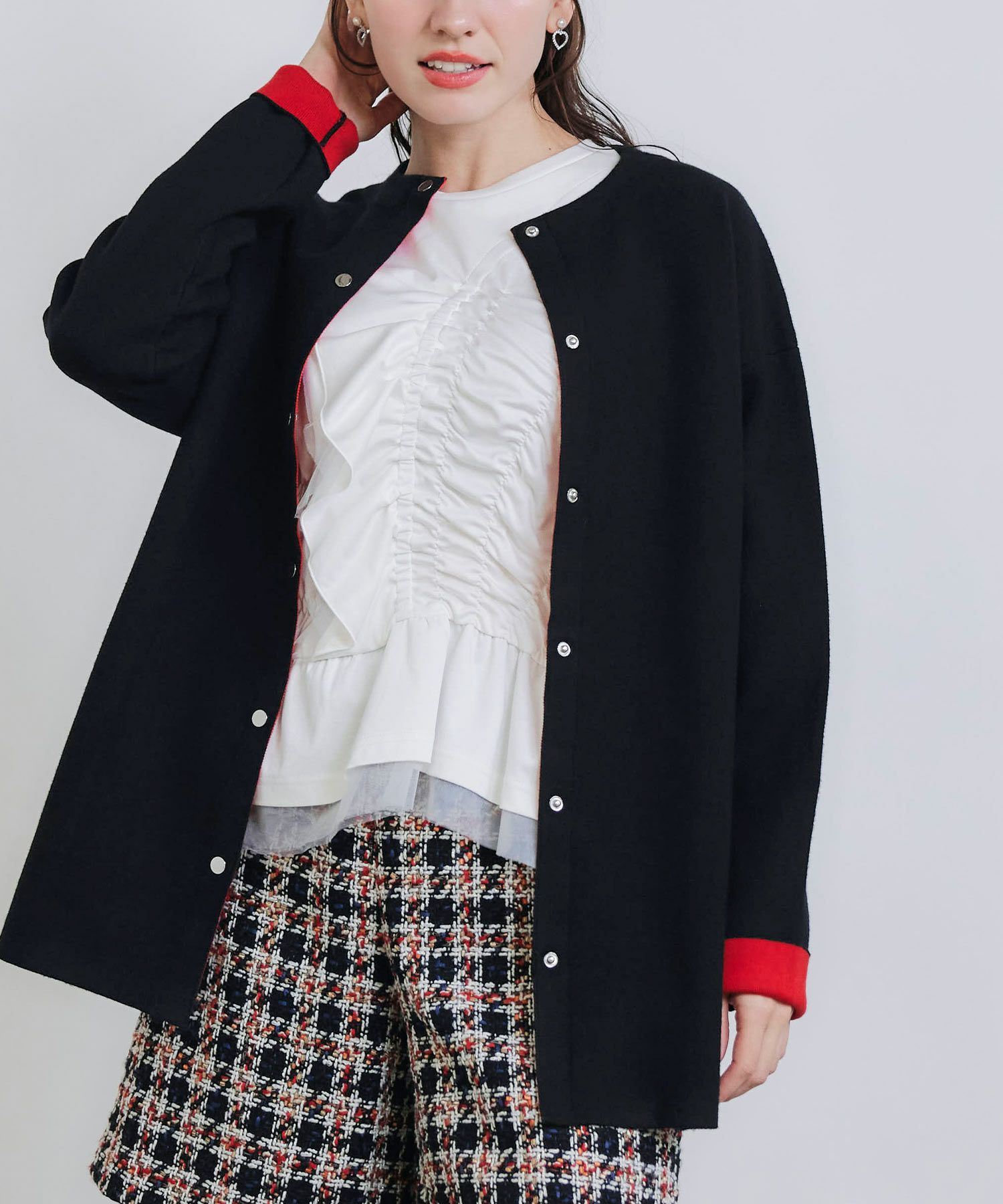 model：H155　着用サイズ：M　ブラック