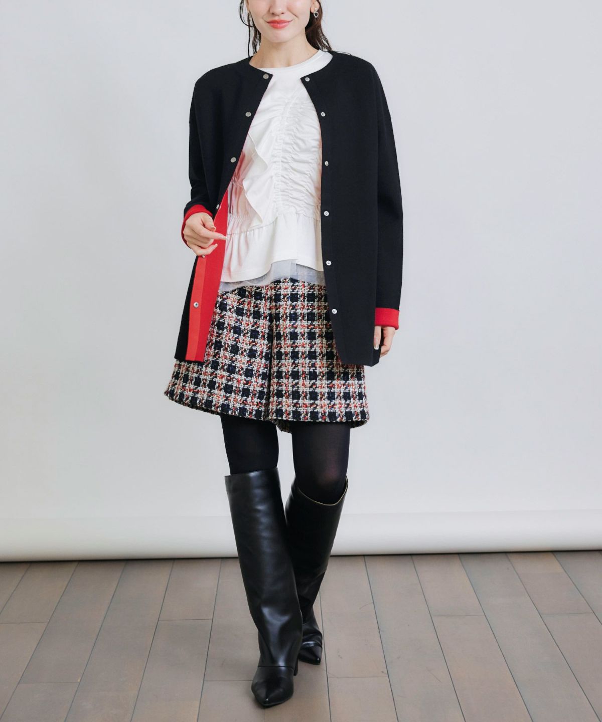 model：H155　着用サイズ：M　ブラック