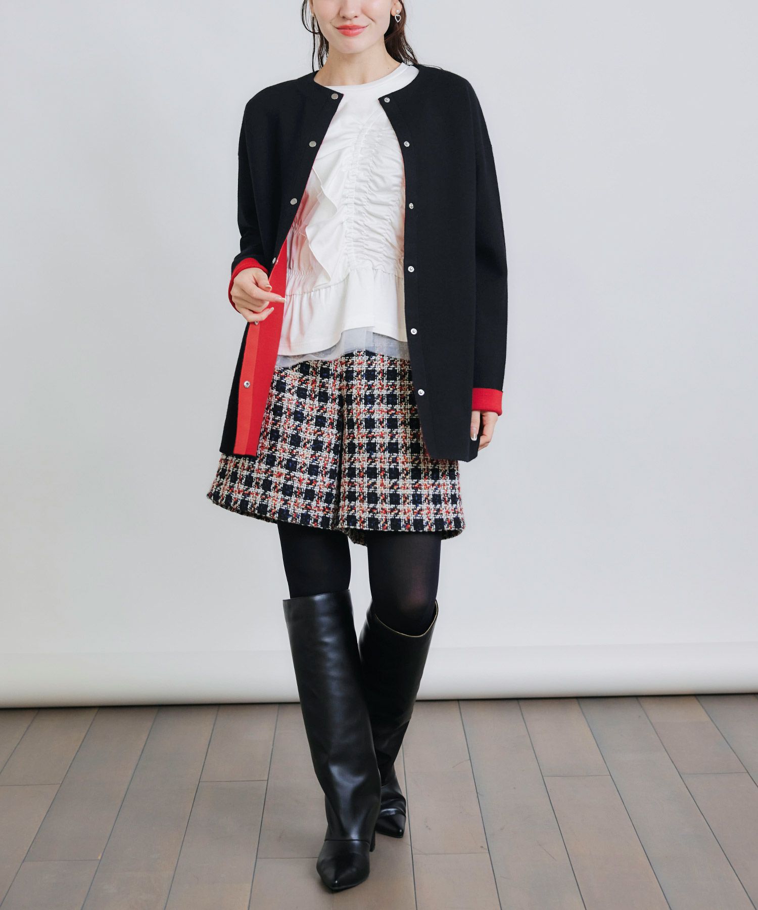 model：H155　着用サイズ：M　ブラック