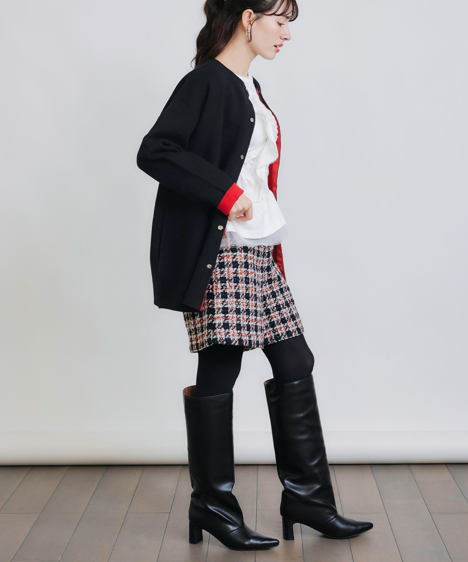 model：H155　着用サイズ：M　ブラック