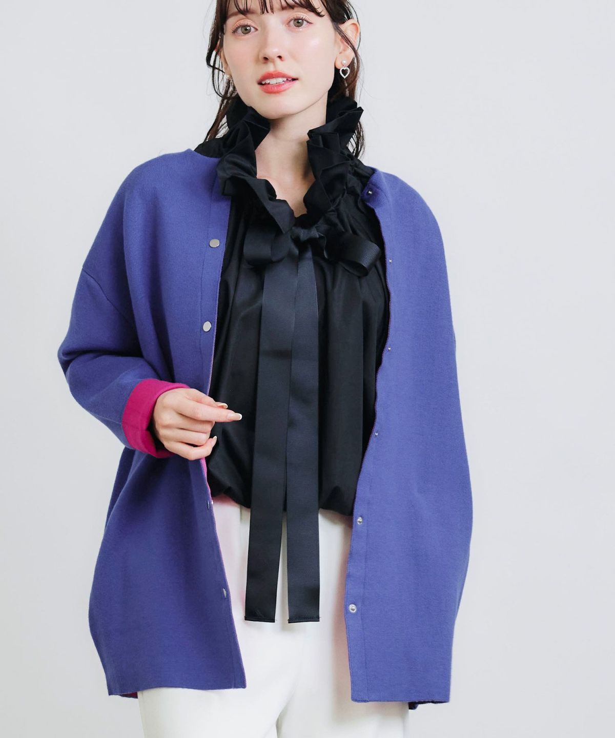 model：H155　着用サイズ：M　ブルー