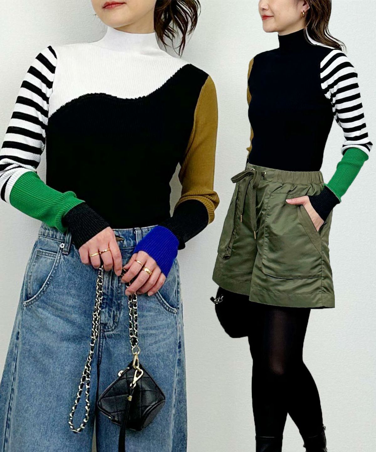 model：H164　着用サイズ：M　ブラック (前後2WAY)