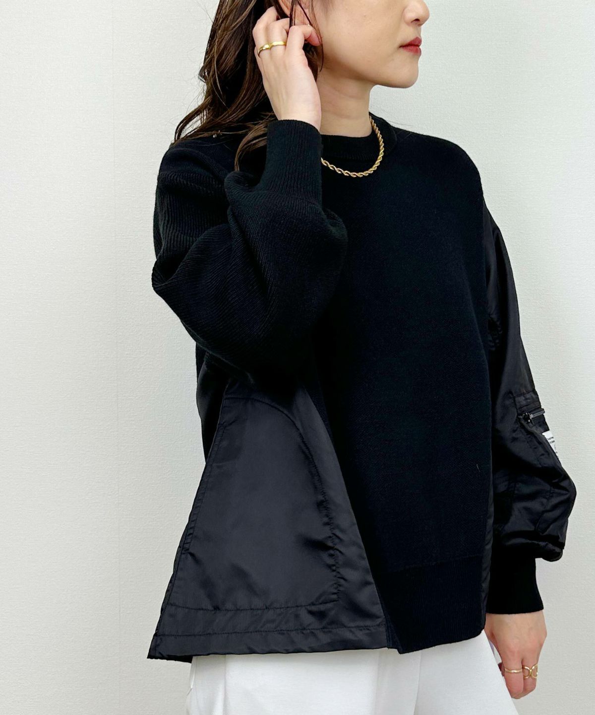 model：H164　着用サイズ：M　ブラック