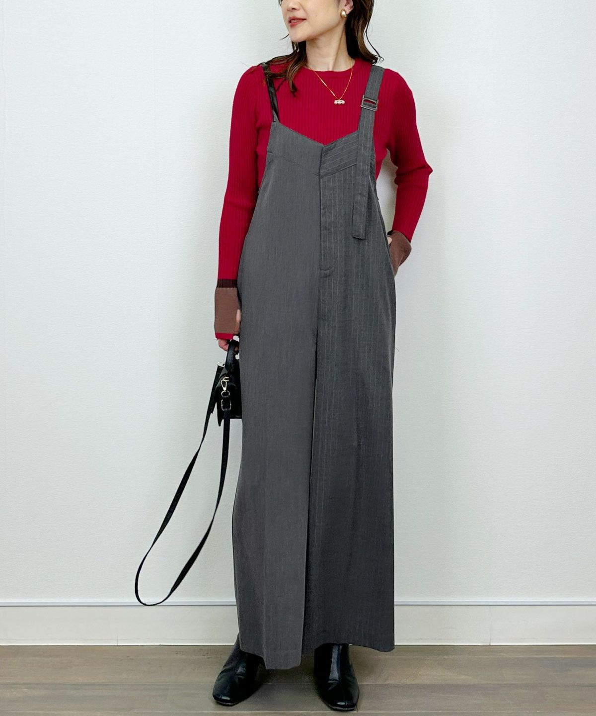 model：H164　着用サイズ：M　チャコールグレー