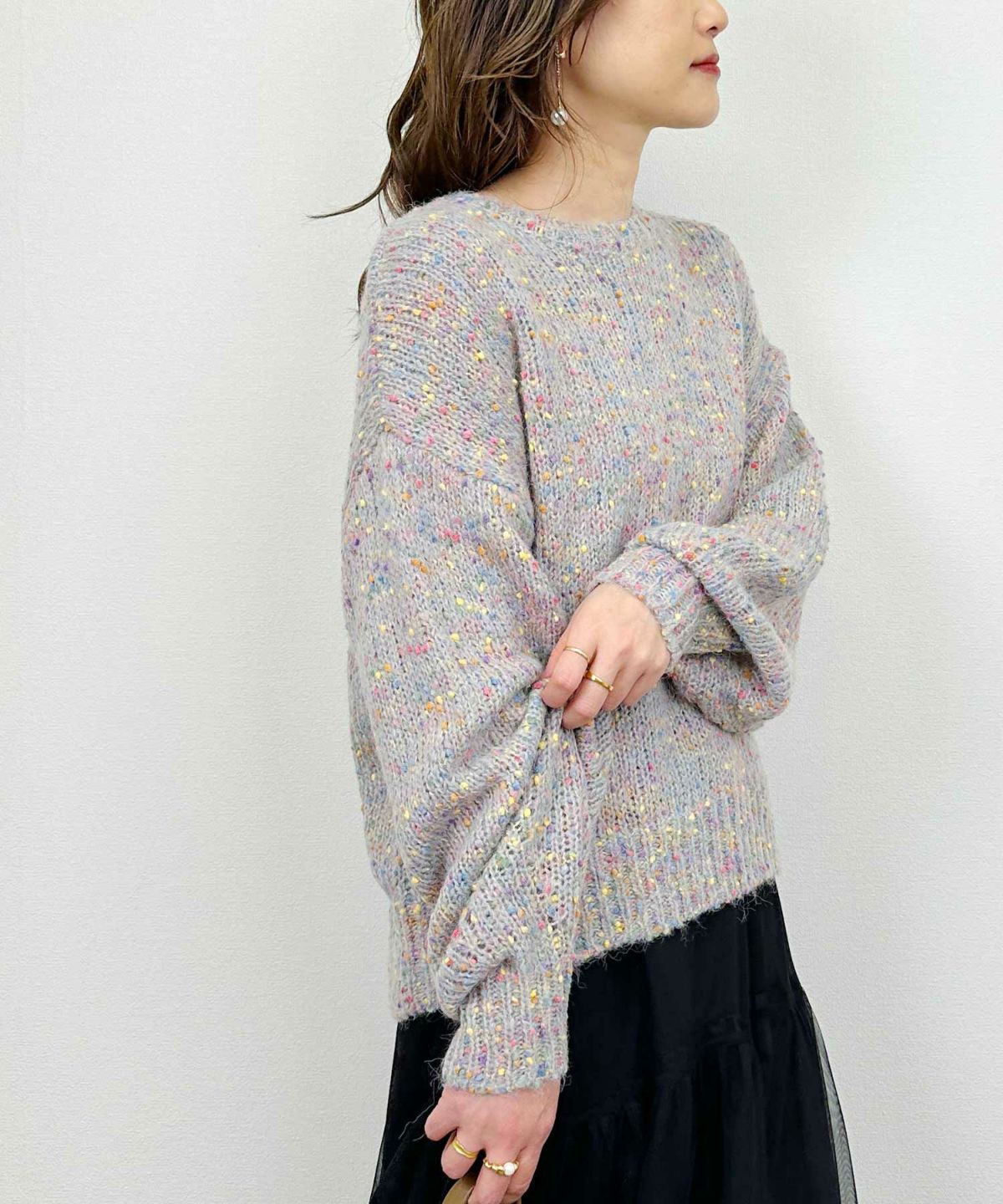 model：H164　着用サイズ：M　ライトグレー