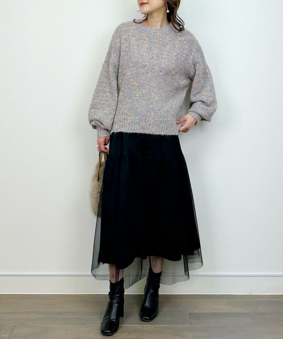 model：H164　着用サイズ：M　ライトグレー