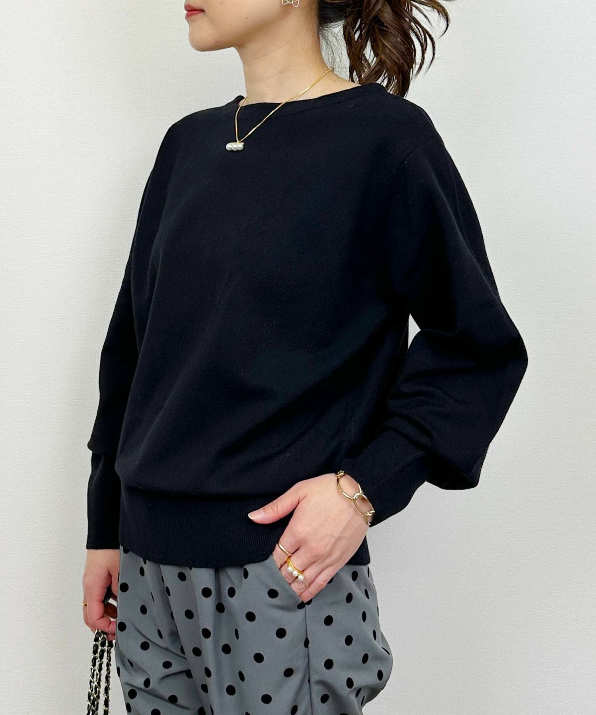 model：H164　着用サイズ：M　ブラック