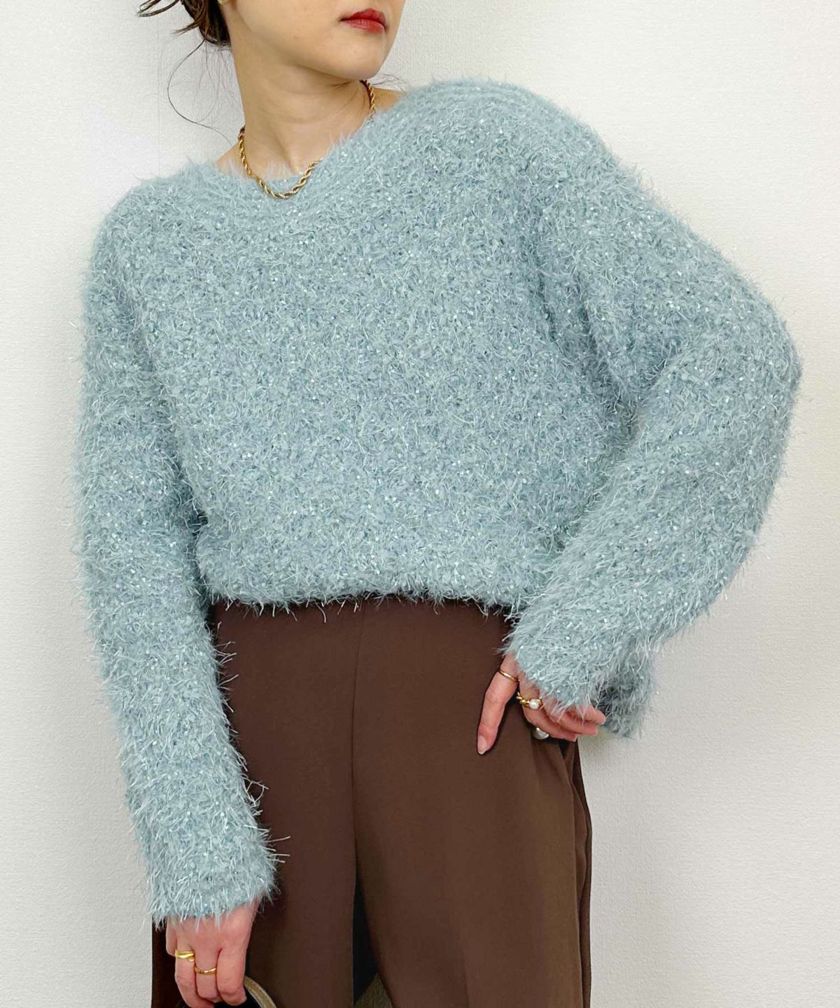 model：H164　着用サイズ：M　ブルー