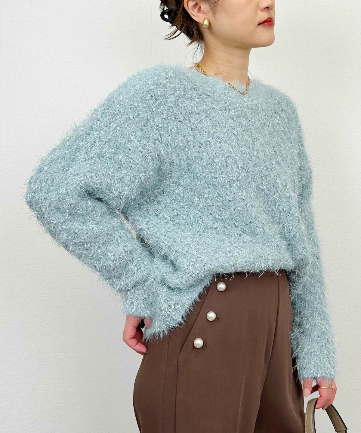 model：H164　着用サイズ：M　ブルー