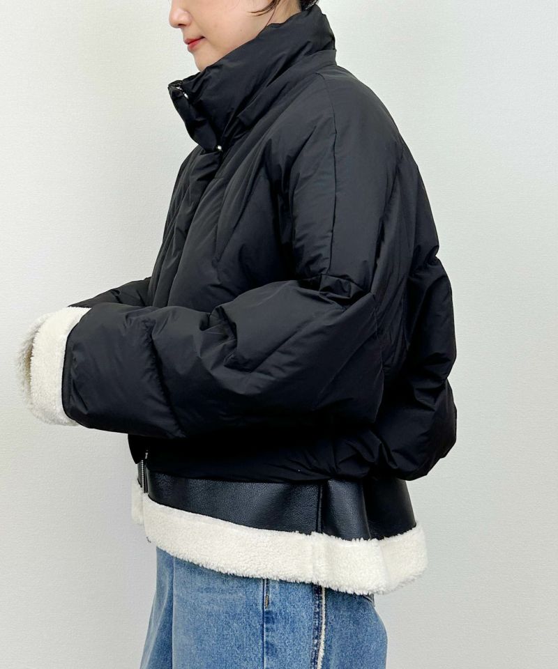 model：H164　着用サイズ：M　ブラック　フードなし/裾ドロスト絞った状態