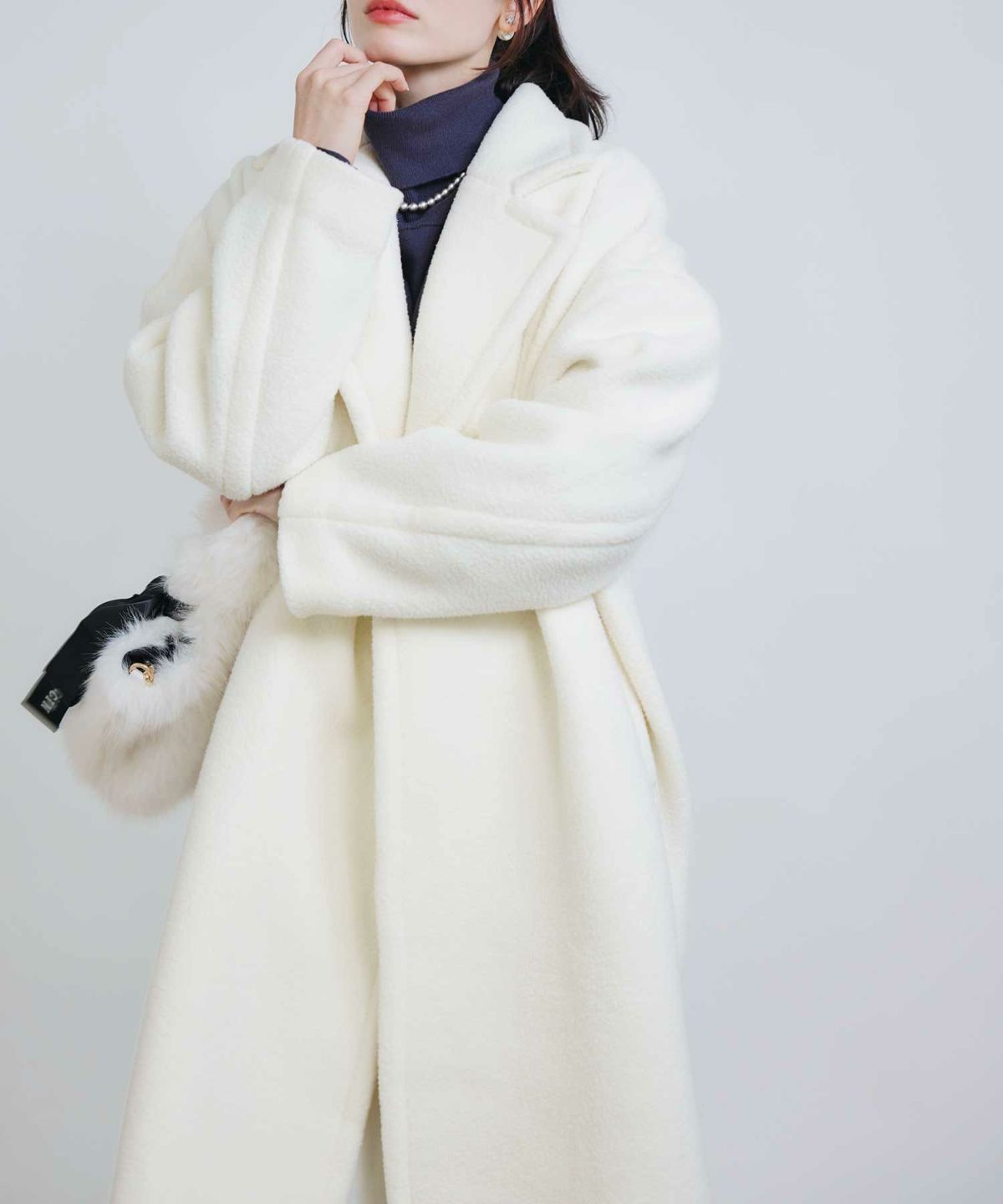 model：H155　着用サイズ：M　オフホワイト