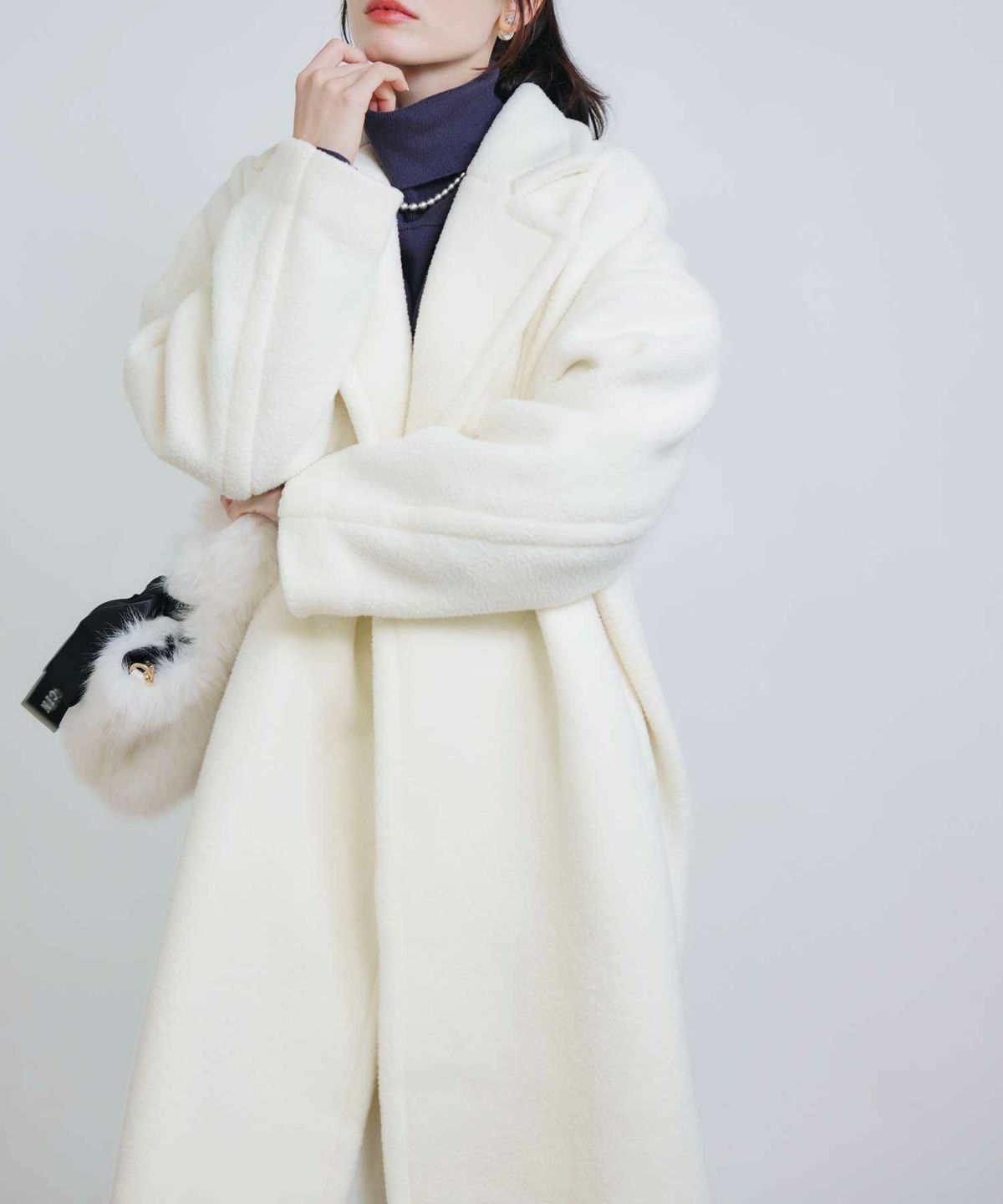 model：H155　着用サイズ：M　オフホワイト