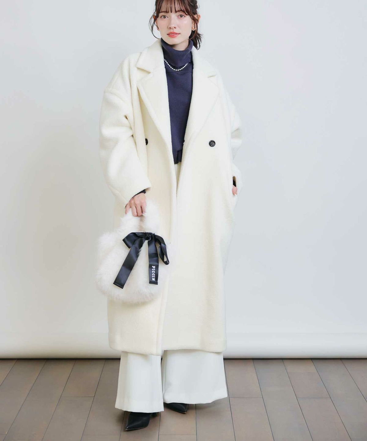 model：H155　着用サイズ：M　オフホワイト