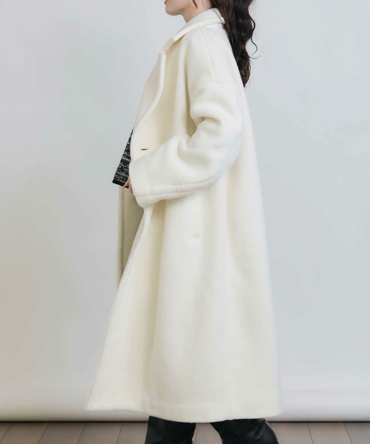 model：H155　着用サイズ：M　オフホワイト