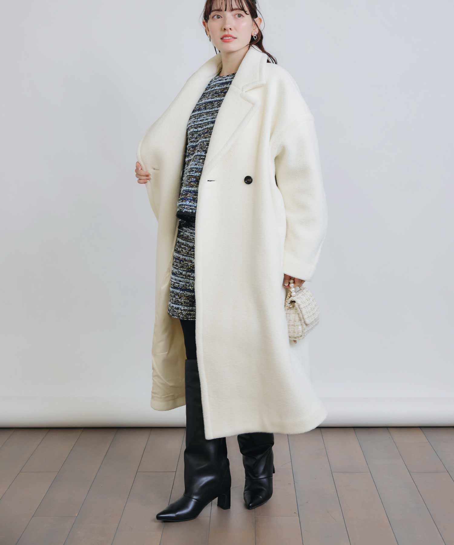 model：H155　着用サイズ：M　オフホワイト
