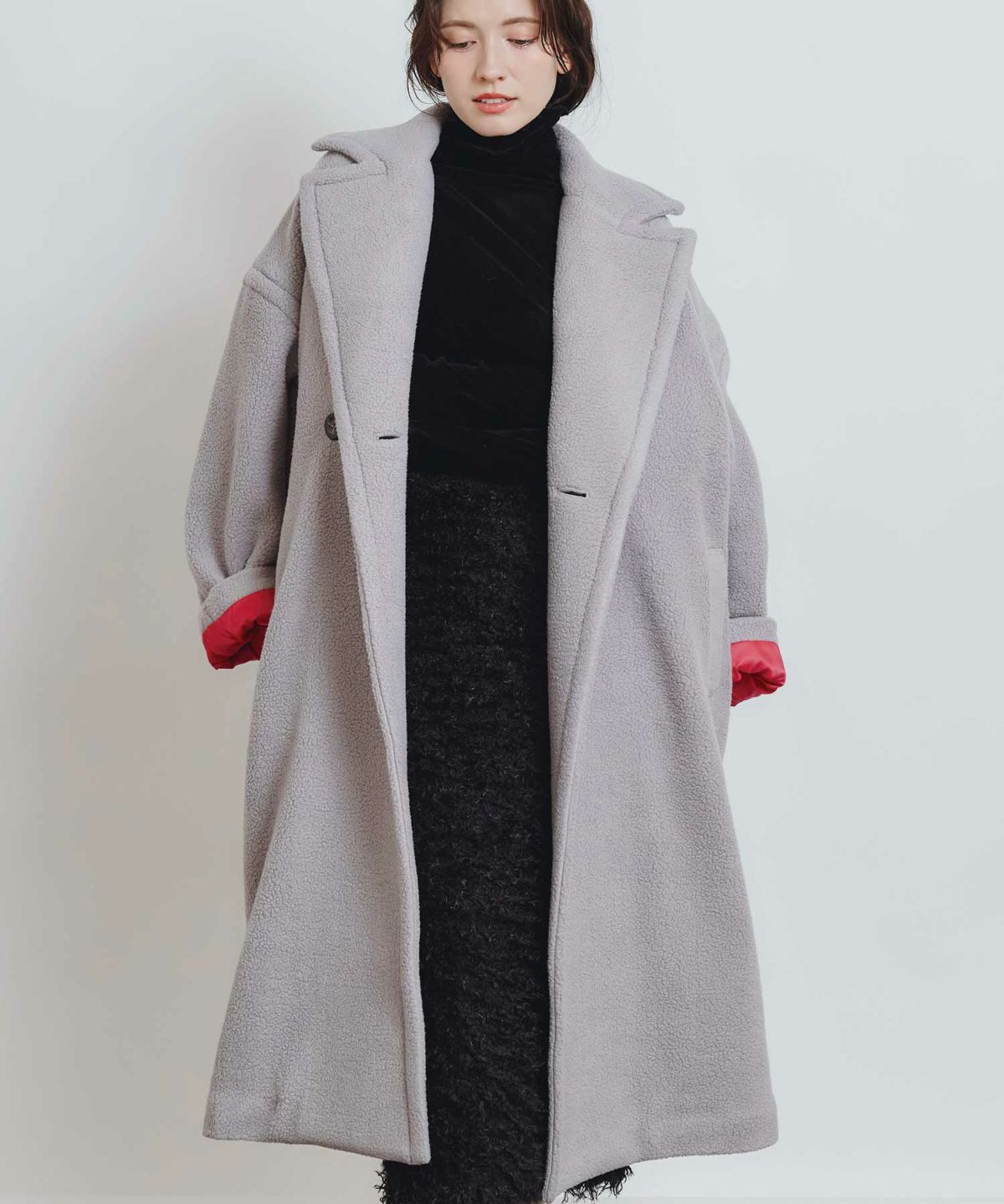 model：H155　着用サイズ：M　ライトグレー